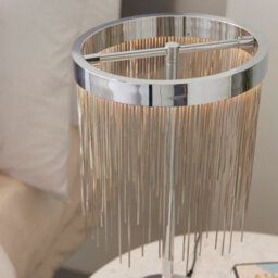 Anson Lighting Zanita Chrome With Silver Waterfall Effect Modern 1 Light Warm White Led Table Light - thumbnail 2