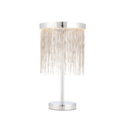 Anson Lighting Zanita Chrome With Silver Waterfall Effect Modern 1 Light Warm White Led Table Light - thumbnail 3