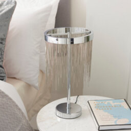 Anson Lighting Zanita Chrome With Silver Waterfall Effect Modern 1 Light Warm White Led Table Light - thumbnail 4