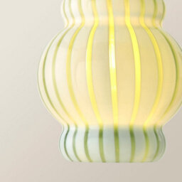 Valuelights Taffy Green Stripe Glass Pendant Ceiling Light And Bulb - thumbnail 4