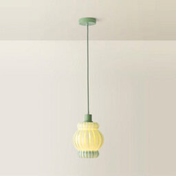 Valuelights Taffy Green Stripe Glass Pendant Ceiling Light And Bulb - thumbnail 6