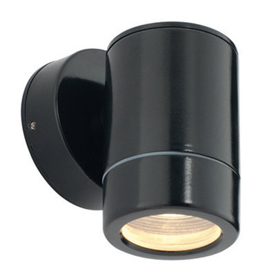 Outdoor Ip65 Wall Downlight - Dimmable 7W Led Gu10 - Satin Black Aluminium - image 1