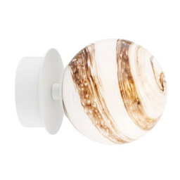Luminosa Lighting Luminosa Fabio Wall Lamp White-Brown (Marble Colour), Cream White Ip44