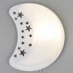 Litecraft White Led Moon & Stars Glow Kids Wall Light - thumbnail 3