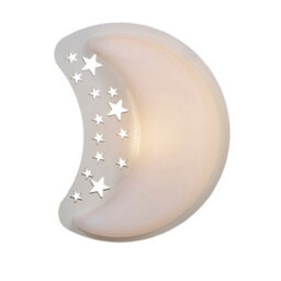 Litecraft White Led Moon & Stars Glow Kids Wall Light - thumbnail 2