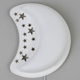 Litecraft White Led Moon & Stars Glow Kids Wall Light - thumbnail 4