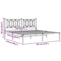 Berkfield Metal Bed Frame Without Mattress With Headboard Black 183X213Cm - thumbnail 8