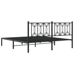 Berkfield Metal Bed Frame Without Mattress With Headboard Black 183X213Cm - thumbnail 6