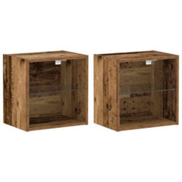Berkfield Floating Shelf 2 Pcs Old Wood 40X28.5X40 Cm Engineered Wood - thumbnail 5