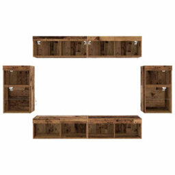 Berkfield Floating Shelf 2 Pcs Old Wood 40X28.5X40 Cm Engineered Wood - thumbnail 9