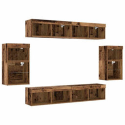 Berkfield Floating Shelf 2 Pcs Old Wood 40X28.5X40 Cm Engineered Wood - thumbnail 8