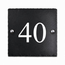 Rustic Slate House Number 40 With White Infill (15 X 15Cm) - thumbnail 1