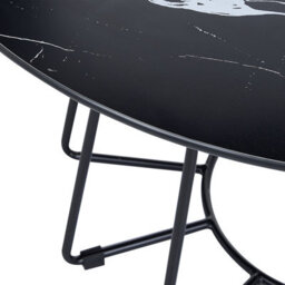 Beliani Coffee Table Bernie Tempered Glass Black Marble - thumbnail 4