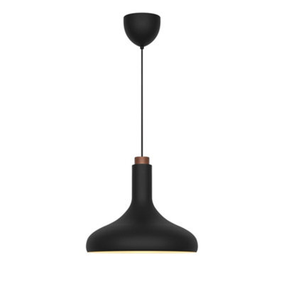 Nordlux Fuji Indoor Pendant Light Black Metal E27 White Inner - Mains Powered, Ip20 - image 1