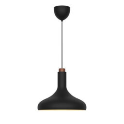 Nordlux Fuji Indoor Pendant Light Black Metal E27 White Inner - Mains Powered, Ip20 - thumbnail 1