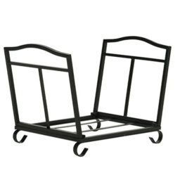 Outsunny Foldable Firewood Log Holder Wood Storage Rack Outdoor Indoor, Black - thumbnail 2