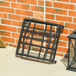 Outsunny Foldable Firewood Log Holder Wood Storage Rack Outdoor Indoor, Black - thumbnail 8