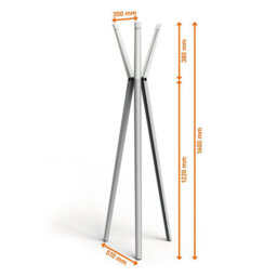Durable Durastore Aluminium Coat Stand Freestanding 6 Hooks Clothes Rack - Grey - thumbnail 6