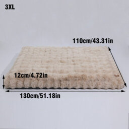 Bingopaw 130Cm Dog Bed Pet Calming Cushion Mat Washable Soft Warm Plush Mattress, Khaki Beige - thumbnail 2