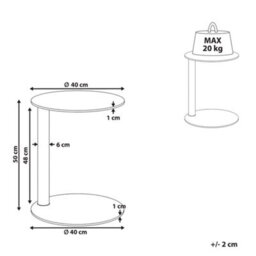 Beliani Garden Side Table Venturina 40 Cm 40 Cm Metal Beige - thumbnail 3