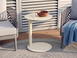 Beliani Garden Side Table Venturina 40 Cm 40 Cm Metal Beige - thumbnail 2