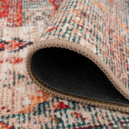 Loomed Beige Grey Distressed Vintage Washable Living Room Area Rug 160Cm X 230Cm - thumbnail 7