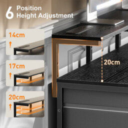Precision Synergie Computer Desk With 8 Fabric Drawers, 120X50Cm Home Office Desk With Led & Power Outlets, Black - thumbnail 7