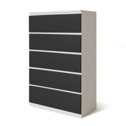 Urbn-Living Urbnliving Height 108.5Cm 5 Drawer Skagen Wooden Bedroom Chest Cabinet Colour White Carcass And Black Drawers No Handle Storage - thumbnail 1