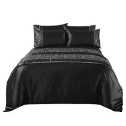 Shimmer Bed Runner Luxury Bedding With Elegant Metallic Finish Black - thumbnail 2