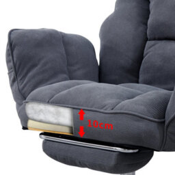 Grey Executive Office Chair Swivel Recliner Chair With Footrest Adjustable Backrest - thumbnail 5