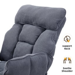 Grey Executive Office Chair Swivel Recliner Chair With Footrest Adjustable Backrest - thumbnail 4