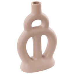 Beliani Flower Vase Kozani Ceramic 28 Cm Beige