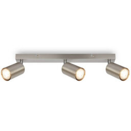 Briloner Gu10 Ceiling Light Matt Nickel Adjustable 3 Way Spotlight Lamp