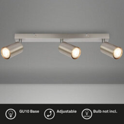Briloner Gu10 Ceiling Light Matt Nickel Adjustable 3 Way Spotlight Lamp - thumbnail 3