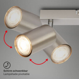 Briloner Gu10 Ceiling Light Matt Nickel Adjustable 3 Way Spotlight Lamp - thumbnail 5