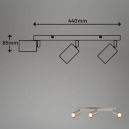 Briloner Gu10 Ceiling Light Matt Nickel Adjustable 3 Way Spotlight Lamp - thumbnail 8