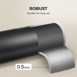 Marlow Black Steel Curtain Rod Set Extendable Adjustable With Quiet Operation - thumbnail 6