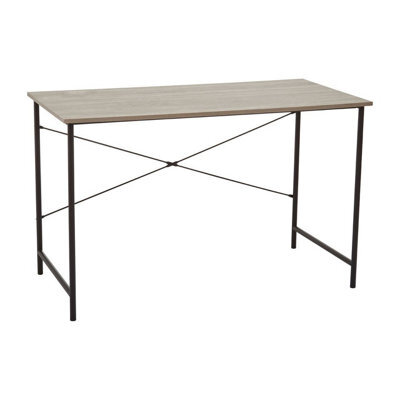 Orsina Sleek Grey Oak Desk With Black Metal Frame,work Desk For Computer Tasks,multipurpose Desk For Commercial Use - image 1