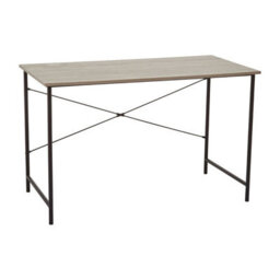 Orsina Sleek Grey Oak Desk With Black Metal Frame,work Desk For Computer Tasks,multipurpose Desk For Commercial Use