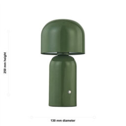 First Choice Lighting Christina - Sage Green Led Rechargeable Touch Table Lamp - thumbnail 6