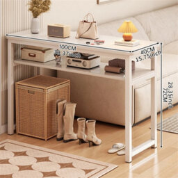 White Wood Computer Desk Home Office Study Laptop Table - thumbnail 3