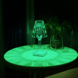 Komore Mini Rgb Led Table Lamp Rechargeable Table Light Clear Carved Acrylic Light - thumbnail 4