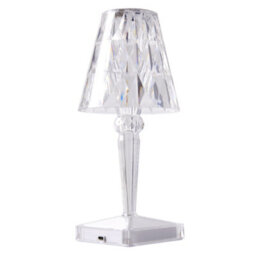 Komore Mini Rgb Led Table Lamp Rechargeable Table Light Clear Carved Acrylic Light - thumbnail 5