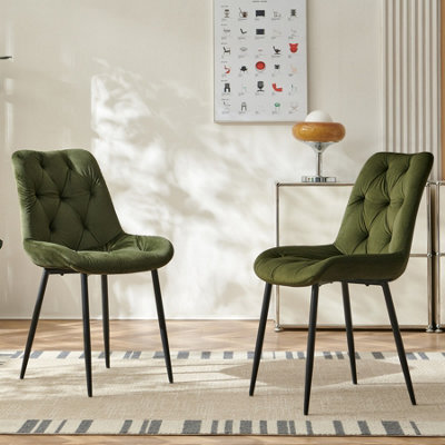 Sonara Set Of 2 Modern Velvet Dining Chairs With Ergonomic Upholstered Seats - image 1