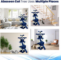 Wadan Cat Tree Tower With Condos, Ladder & Scratching Posts 170Cm Multilevel Cat Activity Centre For Large & Small Cats, Blue - thumbnail 6