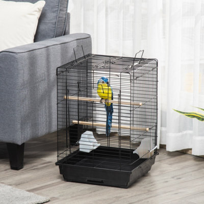 Pawhut 59Cm Bird Cage With Openable Top, Stand, Tray, Handles, Feeding Bowls - image 1
