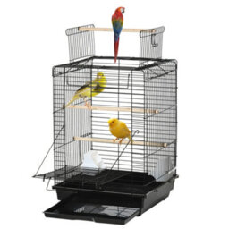 Pawhut 59Cm Bird Cage With Openable Top, Stand, Tray, Handles, Feeding Bowls - thumbnail 2