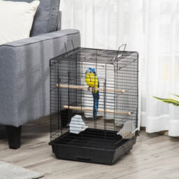Pawhut 59Cm Bird Cage With Openable Top, Stand, Tray, Handles, Feeding Bowls - thumbnail 1