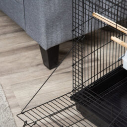 Pawhut 59Cm Bird Cage With Openable Top, Stand, Tray, Handles, Feeding Bowls - thumbnail 9