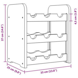 Berkfield Wine Rack 33X25X37 Cm Solid Wood Pine - thumbnail 9